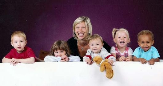 Ina Rochner-Wolff mit ihren Kindern